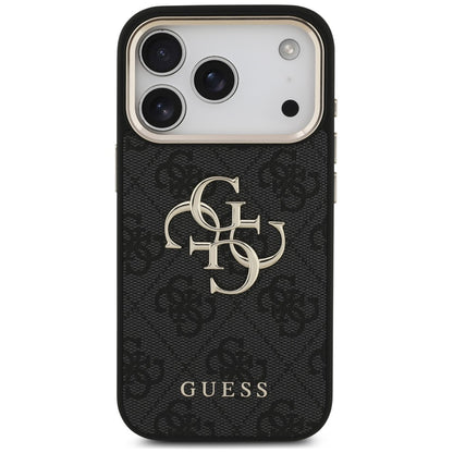 Maska za Apple iPhone 18 Pro Max / 17 Pro Max, Guess, 4G Classic Logo s remenom, Crno Zlatna