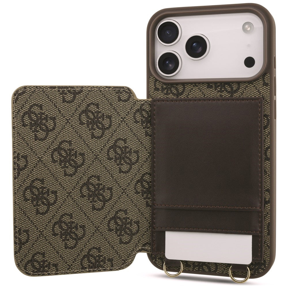 Maska za Apple iPhone 18 Pro Max / 17 Pro Max, Guess, 4G Crossbody Cardslot, smeđa