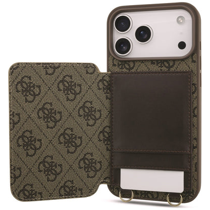 Maska za Apple iPhone 18 Pro Max / 17 Pro Max, Guess, 4G Crossbody Cardslot, smeđa