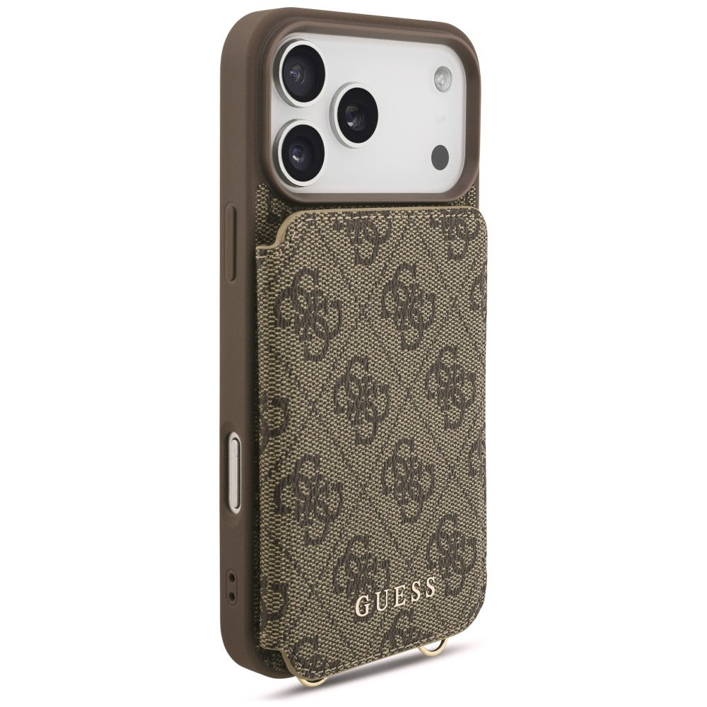 Maska za Apple iPhone 18 Pro Max / 17 Pro Max, Guess, 4G Crossbody Cardslot, smeđa