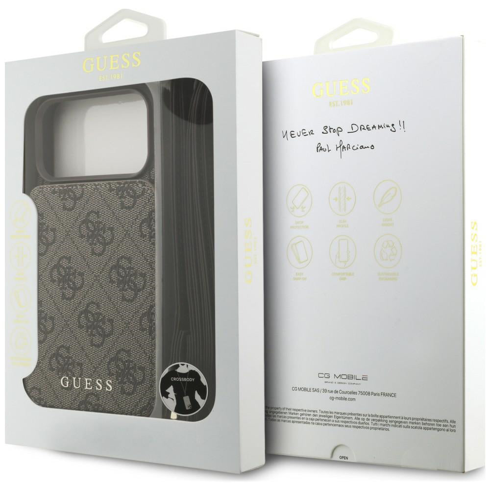 Maska za Apple iPhone 18 Pro Max / 17 Pro Max, Guess, 4G Crossbody Cardslot, smeđa