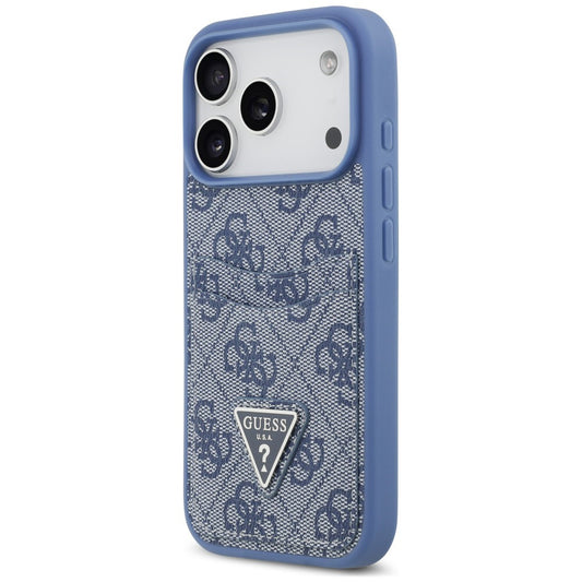 Maska za Apple iPhone 18 Pro Max / 17 Pro Max, Guess, 4G Double Card Triangle, plava
