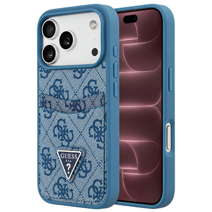 Maska za Apple iPhone 18 Pro Max / 17 Pro Max, Guess, 4G Double Card Triangle, plava