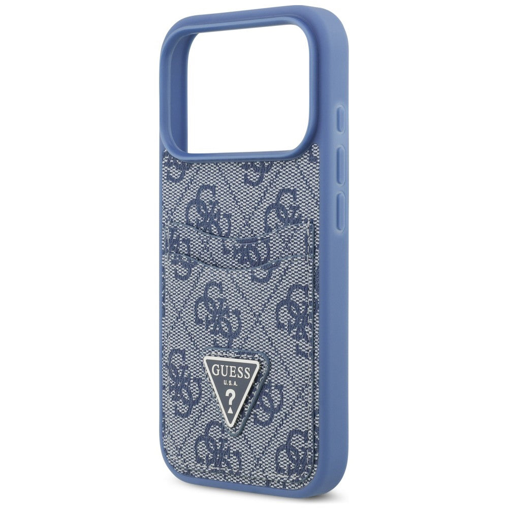 Maska za Apple iPhone 18 Pro Max / 17 Pro Max, Guess, 4G Double Card Triangle, plava