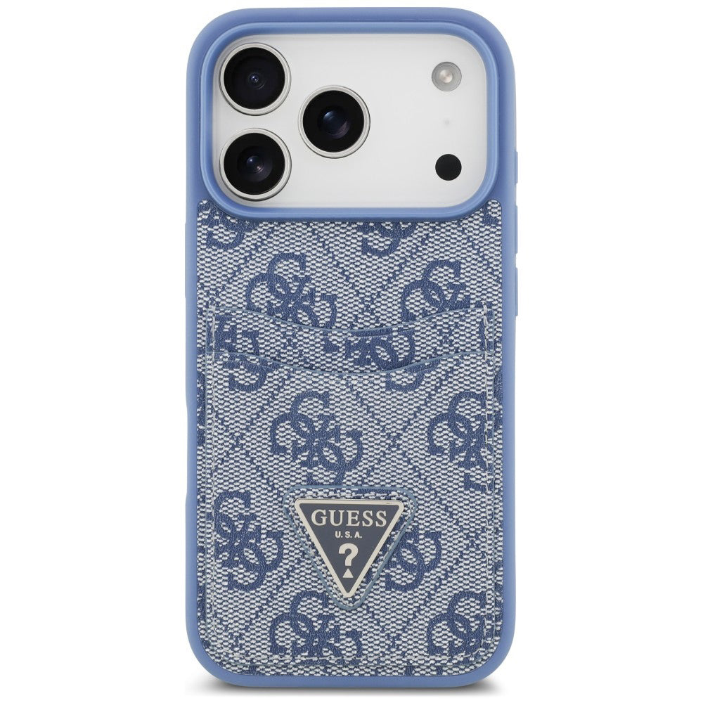 Maska za Apple iPhone 18 Pro Max / 17 Pro Max, Guess, 4G Double Card Triangle, plava