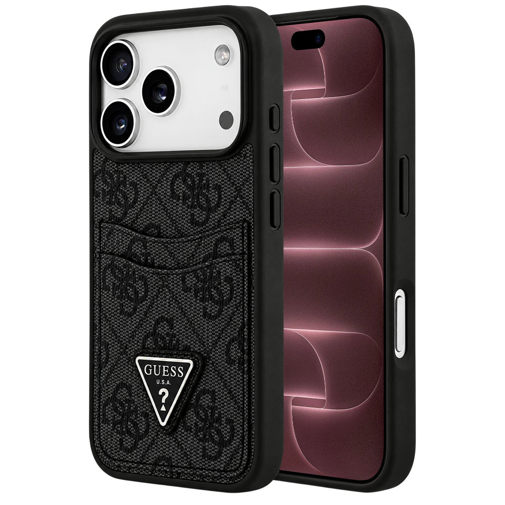 Maska za Apple iPhone 18 Pro Max / 17 Pro Max, Guess, 4G Double Card Triangle, crna