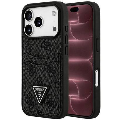 Maska za Apple iPhone 18 Pro Max / 17 Pro Max, Guess, 4G Double Card Triangle, crna