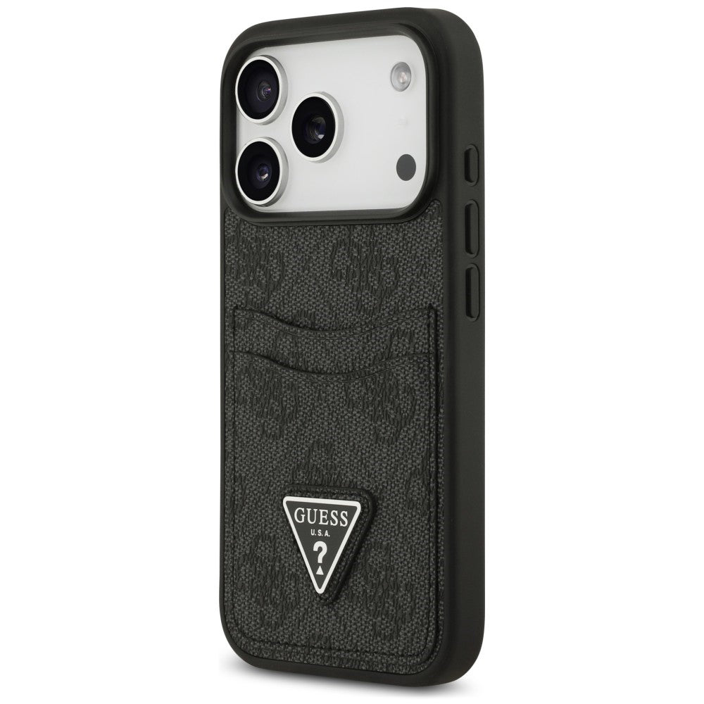 Maska za Apple iPhone 18 Pro Max / 17 Pro Max, Guess, 4G Double Card Triangle, crna