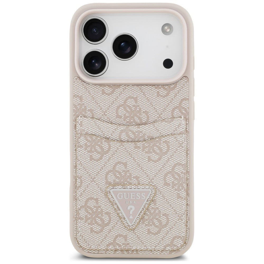Maska za Apple iPhone 18 Pro Max / 17 Pro Max, Guess, 4G Double Card Triangle, ružičasta