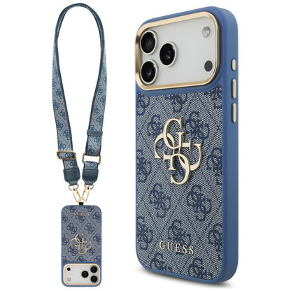 Maskica za Apple iPhone 18 Pro Max / 17 Pro Max, Guess, Big 4G Classic Logo & Big Strap Metal Buttons, plava