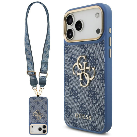 Maskica za Apple iPhone 18 Pro Max / 17 Pro Max, Guess, Big 4G Classic Logo & Big Strap Metal Buttons, plava