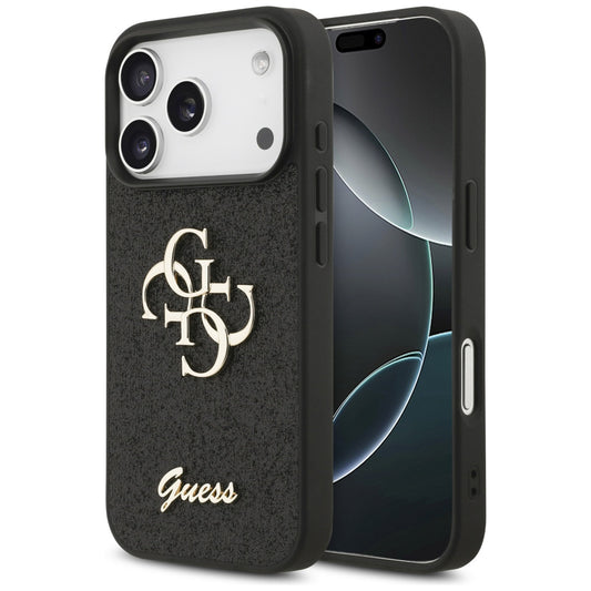 Maska za Apple iPhone 18 Pro Max / 17 Pro Max, Guess, Fixed Glitter Big 4G, Crna