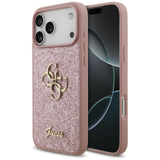 Maska za Apple iPhone 18 Pro Max / 17 Pro Max, Guess, Fixed Glitter Big 4G, Roza