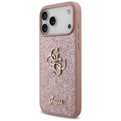 Maska za Apple iPhone 18 Pro Max / 17 Pro Max, Guess, Fixed Glitter Big 4G, Roza
