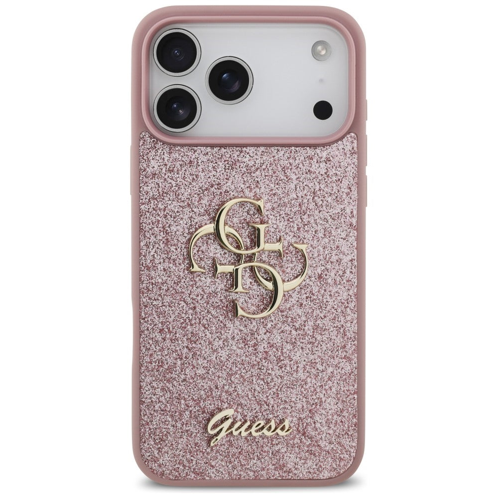 Maska za Apple iPhone 18 Pro Max / 17 Pro Max, Guess, Fixed Glitter Big 4G, Roza