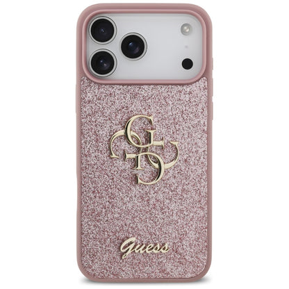 Maska za Apple iPhone 18 Pro Max / 17 Pro Max, Guess, Fixed Glitter Big 4G, Roza