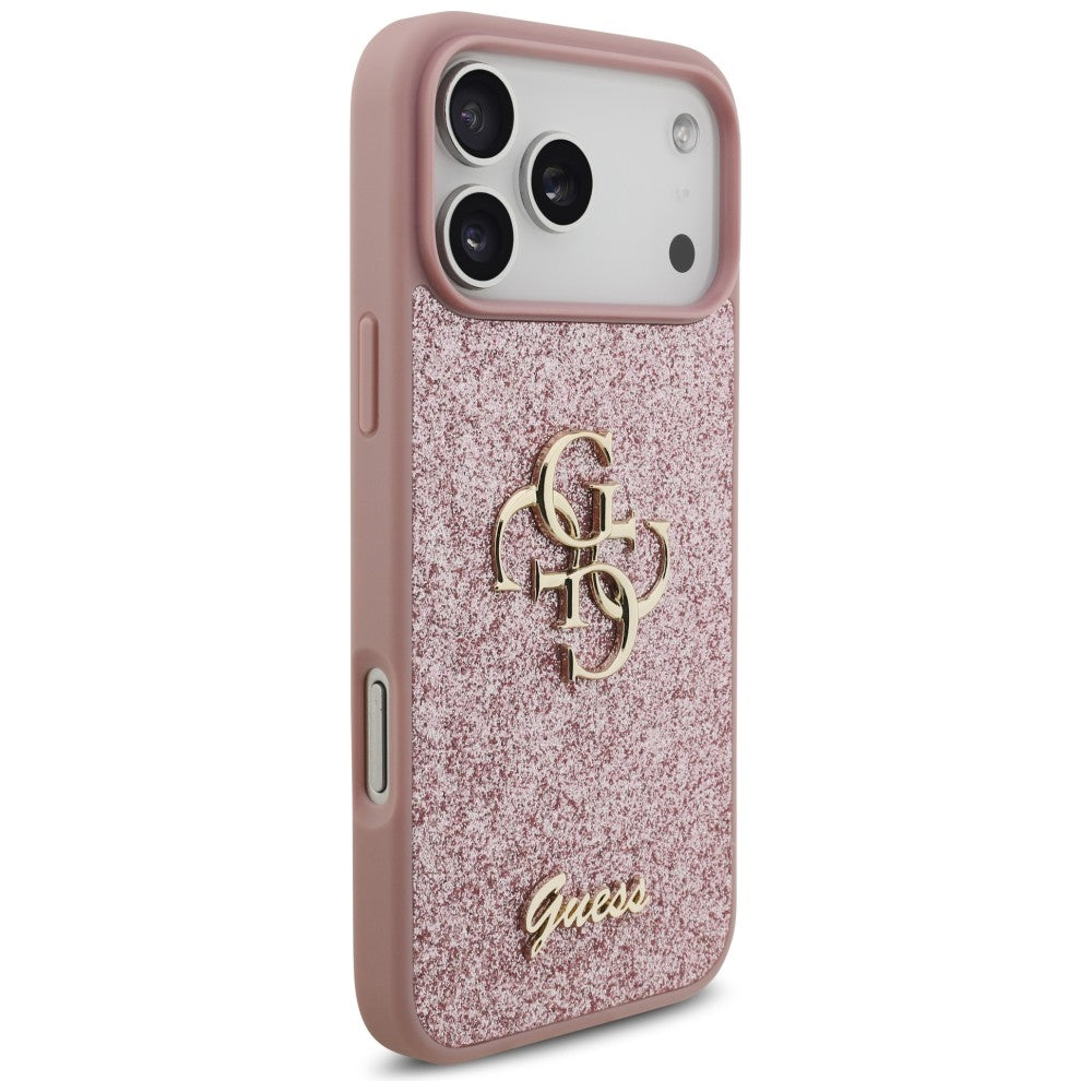 Maska za Apple iPhone 18 Pro Max / 17 Pro Max, Guess, Fixed Glitter Big 4G, Roza