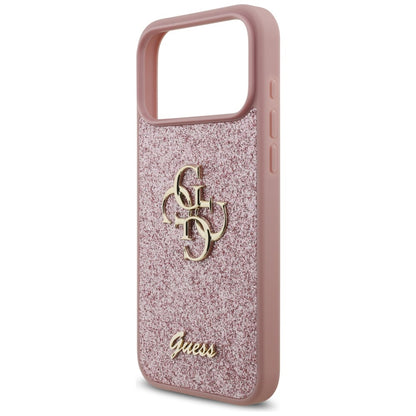 Maska za Apple iPhone 18 Pro Max / 17 Pro Max, Guess, Fixed Glitter Big 4G, Roza