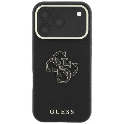 Maska za Apple iPhone 18 Pro Max / 17 Pro Max, Guess, Grained Big Resin Logo, Crna