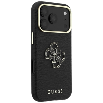 Maska za Apple iPhone 18 Pro Max / 17 Pro Max, Guess, Grained Big Resin Logo, Crna