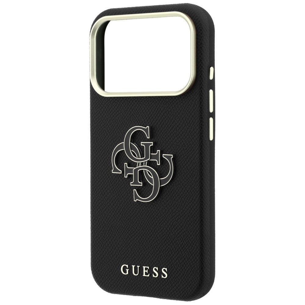 Maska za Apple iPhone 18 Pro Max / 17 Pro Max, Guess, Grained Big Resin Logo, Crna