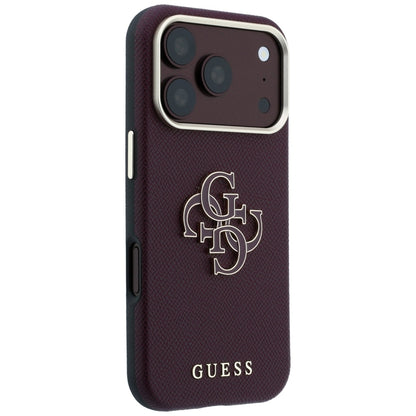 Maska za Apple iPhone 18 Pro Max / 17 Pro Max, Guess, Grained Big Resin Logo, Bordo