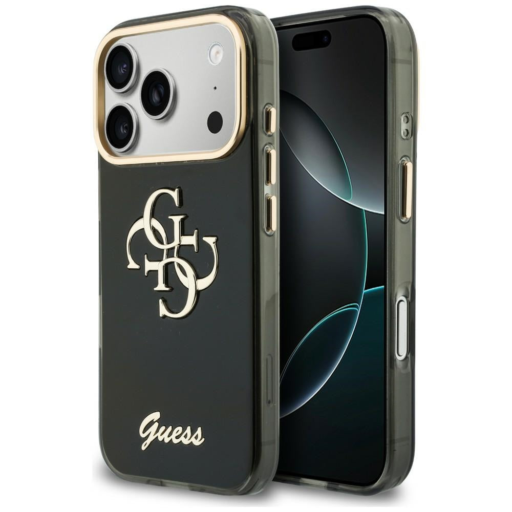 Maska za Apple iPhone 18 Pro Max / 17 Pro Max, Guess, IML 4G Metal Script, Crna
