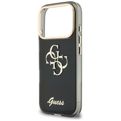 Maska za Apple iPhone 18 Pro Max / 17 Pro Max, Guess, IML 4G Metal Script, Crna