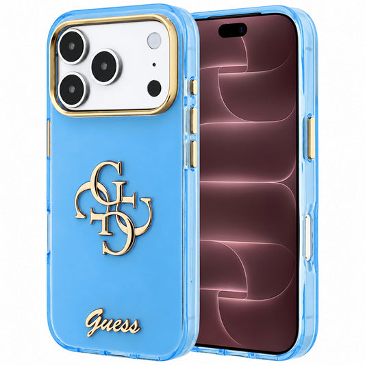 Maska za Apple iPhone 18 Pro Max / 17 Pro Max, Guess, IML 4G Metal Script, Plava