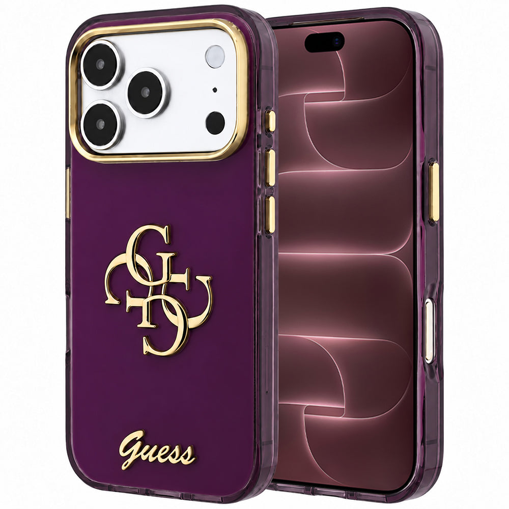 Futrola za Apple iPhone 18 Pro Max / 17 Pro Max, Guess, IML 4G Metal Script, Bordo