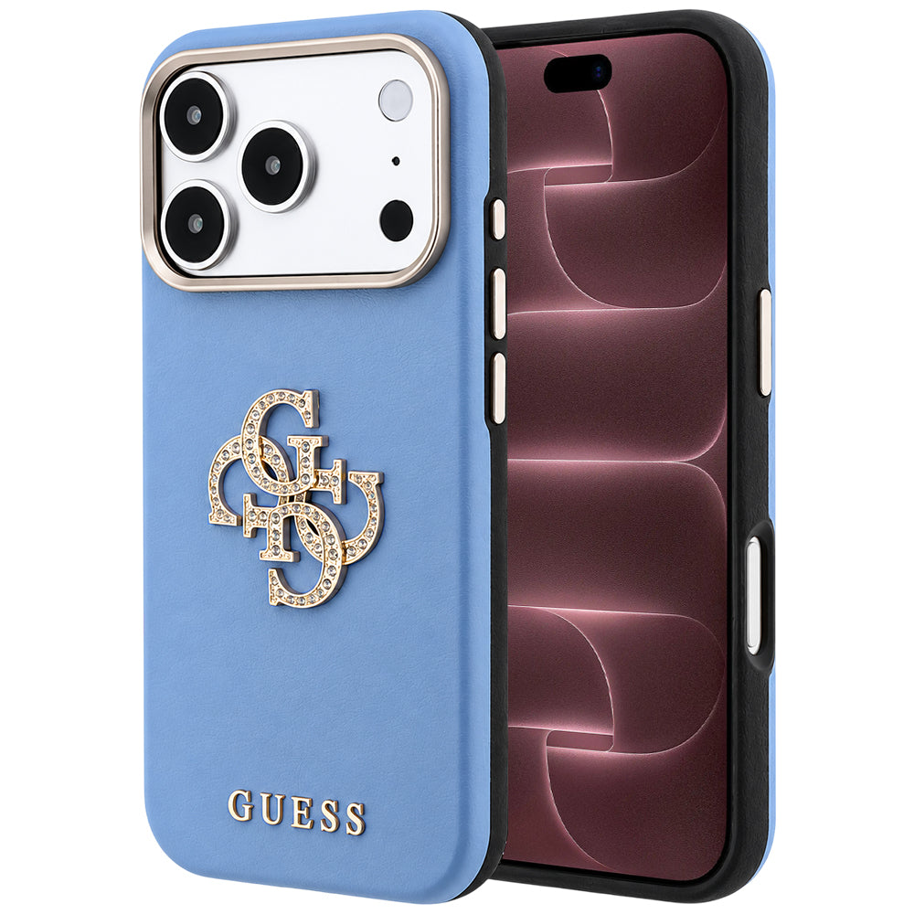 Maska za Apple iPhone 18 Pro Max / 17 Pro Max, Guess, Smooth Big Strass Logo, plava