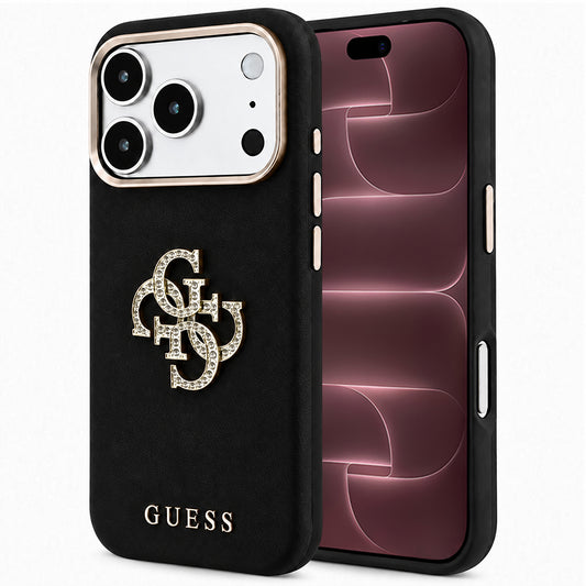 Maska za Apple iPhone 18 Pro Max / 17 Pro Max, Guess, Smooth Big Strass Logo, Crna