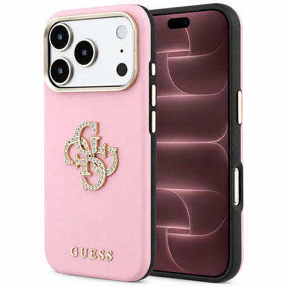 Maska za Apple iPhone 18 Pro Max / 17 Pro Max, Guess, Smooth Big Strass Logo, ružičasta
