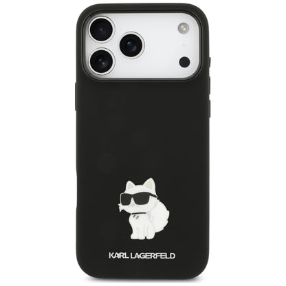 Maska za Apple iPhone 18 Pro Max / 17 Pro Max, Karl Lagerfeld, Choupette Metal Pin, crna
