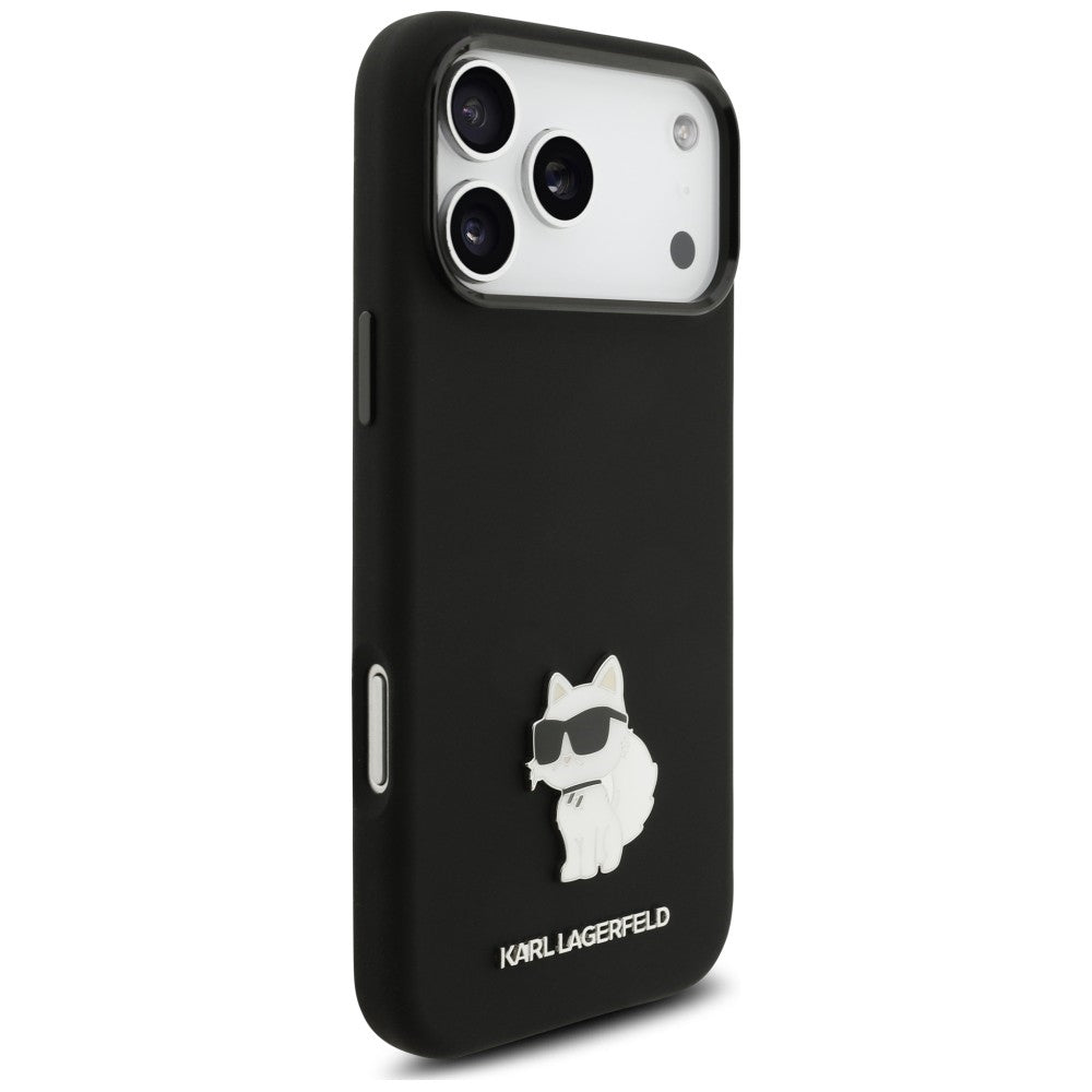 Maska za Apple iPhone 18 Pro Max / 17 Pro Max, Karl Lagerfeld, Choupette Metal Pin, crna