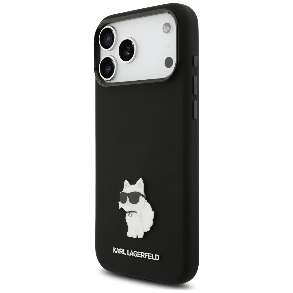 Maska za Apple iPhone 18 Pro Max / 17 Pro Max, Karl Lagerfeld, Choupette Metal Pin, crna