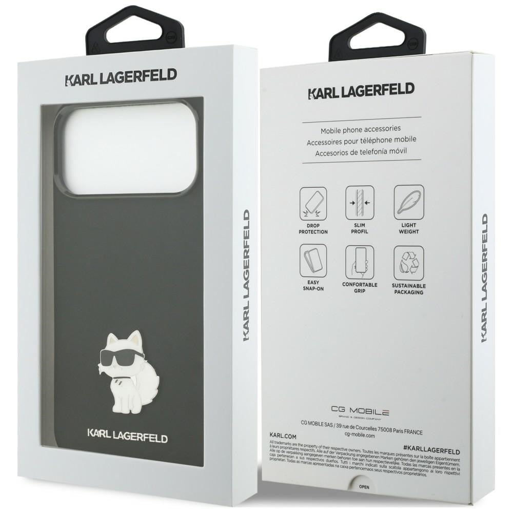 Maska za Apple iPhone 18 Pro Max / 17 Pro Max, Karl Lagerfeld, Choupette Metal Pin, crna