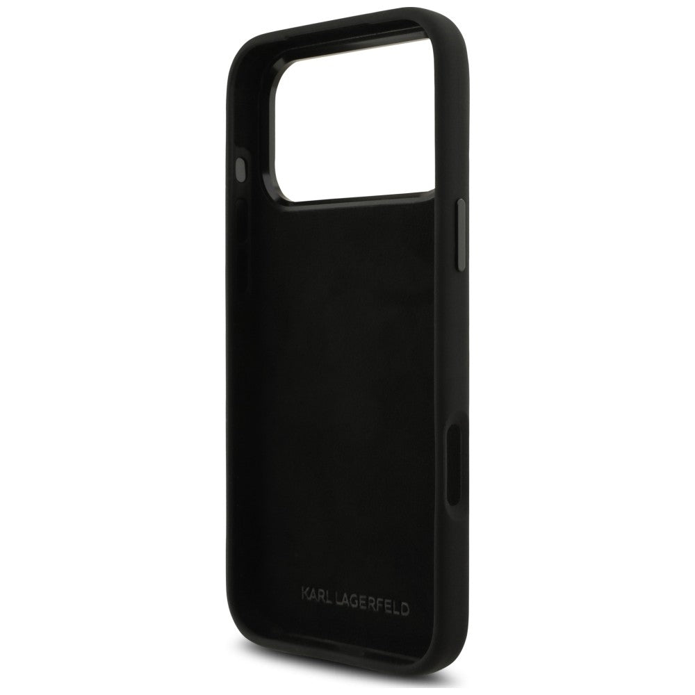 Maska za Apple iPhone 18 Pro Max / 17 Pro Max, Karl Lagerfeld, Choupette Metal Pin, crna