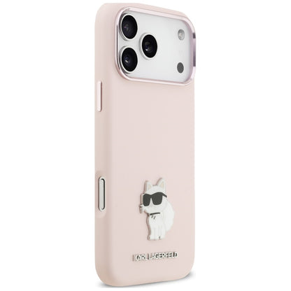 Maska za Apple iPhone 18 Pro Max / 17 Pro Max, Karl Lagerfeld, Choupette Metal Pin, ružičasta