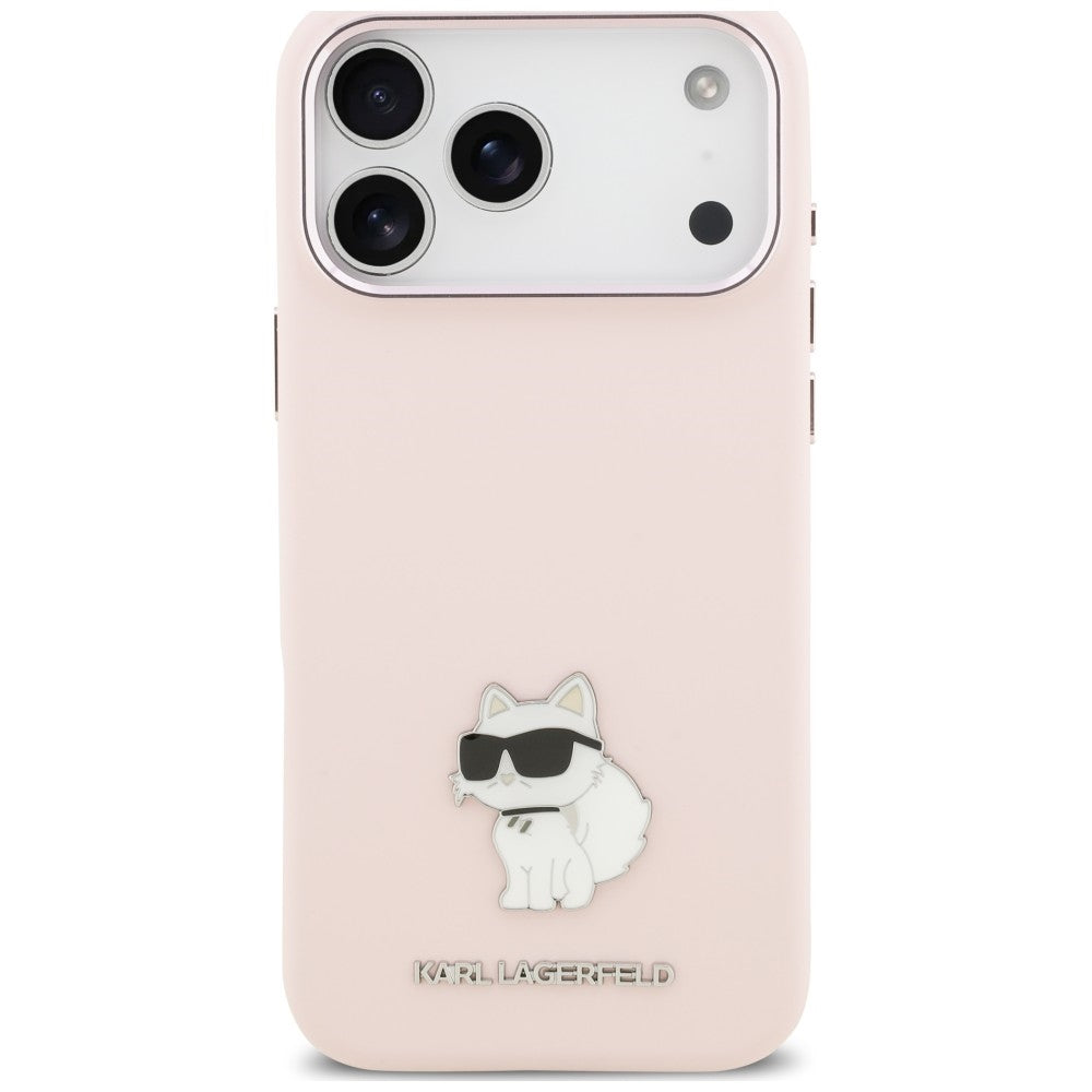 Maska za Apple iPhone 18 Pro Max / 17 Pro Max, Karl Lagerfeld, Choupette Metal Pin, ružičasta