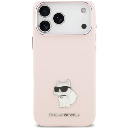 Maska za Apple iPhone 18 Pro Max / 17 Pro Max, Karl Lagerfeld, Choupette Metal Pin, ružičasta