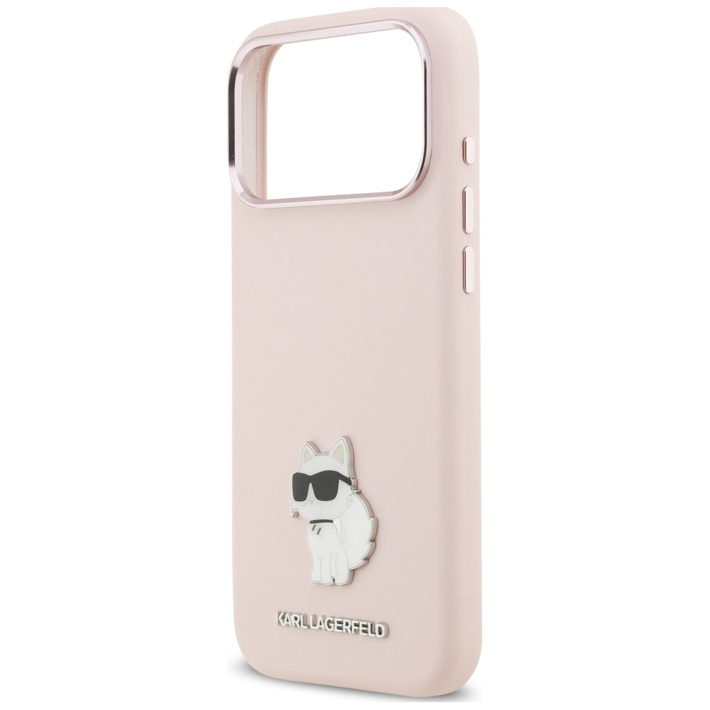 Maska za Apple iPhone 18 Pro Max / 17 Pro Max, Karl Lagerfeld, Choupette Metal Pin, ružičasta