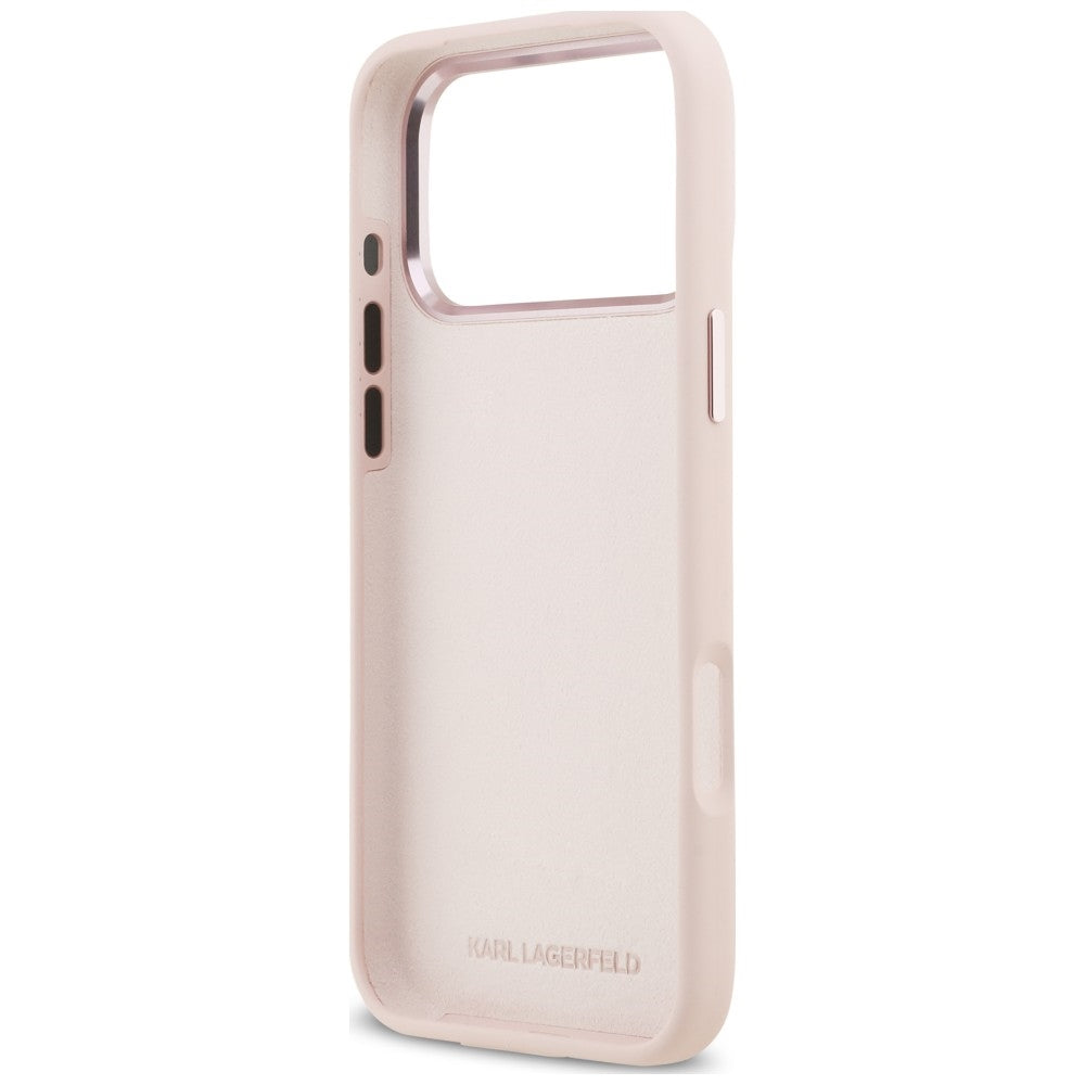 Maska za Apple iPhone 18 Pro Max / 17 Pro Max, Karl Lagerfeld, Choupette Metal Pin, ružičasta