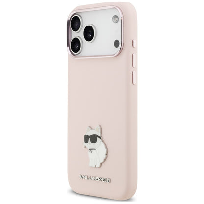 Maska za Apple iPhone 18 Pro Max / 17 Pro Max, Karl Lagerfeld, Choupette Metal Pin, ružičasta