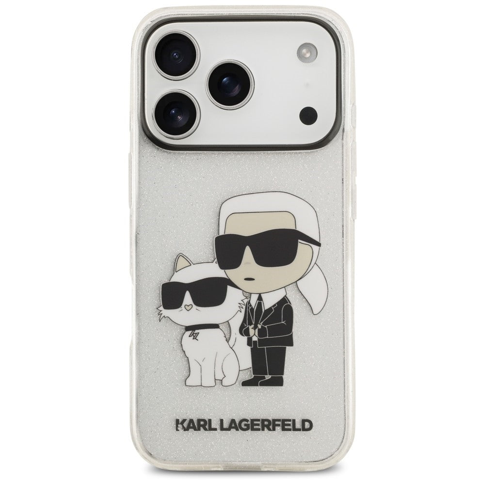 Maska za Apple iPhone 18 Pro Max / 17 Pro Max, Karl Lagerfeld, IML Glitter Karl and Choupette NFT, prozirna