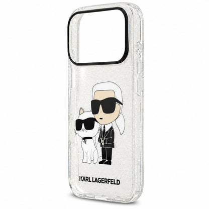 Maska za Apple iPhone 18 Pro Max / 17 Pro Max, Karl Lagerfeld, IML Glitter Karl and Choupette NFT, prozirna