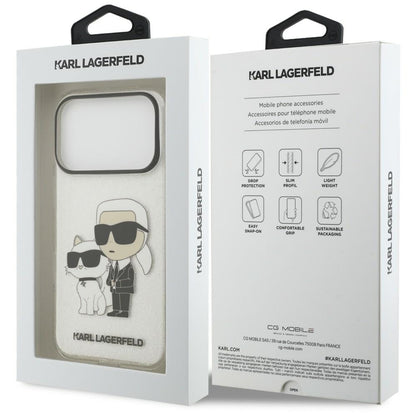 Maska za Apple iPhone 18 Pro Max / 17 Pro Max, Karl Lagerfeld, IML Glitter Karl and Choupette NFT, prozirna