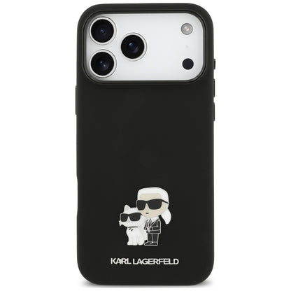 Maska za Apple iPhone 18 Pro Max / 17 Pro Max, Karl Lagerfeld, Karl & Choupette Metal Pin, crna