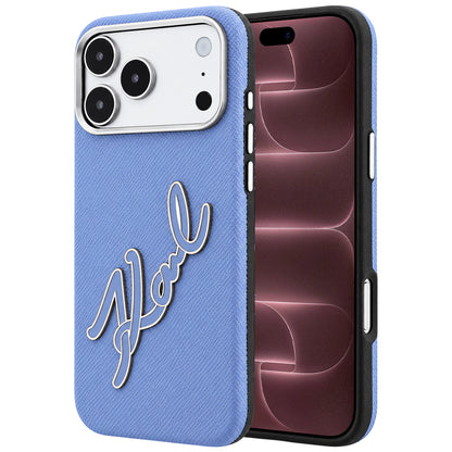 Maska za Apple iPhone 18 Pro Max / 17 Pro Max, Karl Lagerfeld, Smooth Big Resin Signature Logo, Plava