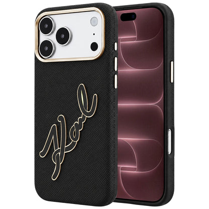 Maska za Apple iPhone 18 Pro Max / 17 Pro Max, Karl Lagerfeld, Smooth Big Resin Signature Logo, Crna